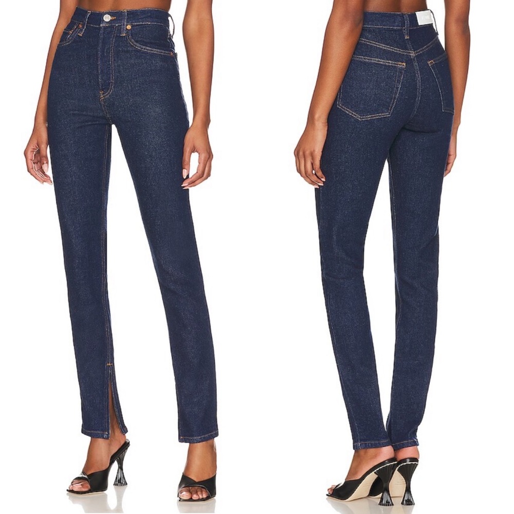RE/DONE Drainpipe Super High Waist Slim Jeans Rigid Like